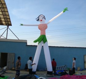 D2-136 Uppblåsbar tjej med ben och luftdansare