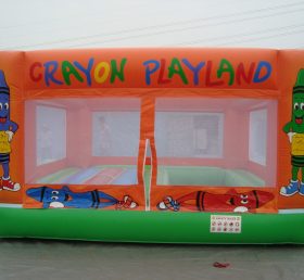 T2-2595 Crayon uppblåsbar trampolin