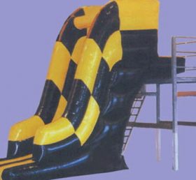 T10-110 Gul och svart uppblåsbar vattenrutschbana