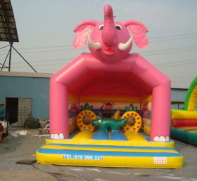 T2-398 Rosa elefant uppblåsbar trampolin