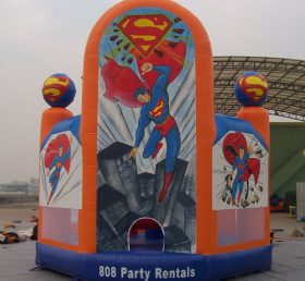 T2-2294 Superman Super Hero Uppblåsbar trampolin