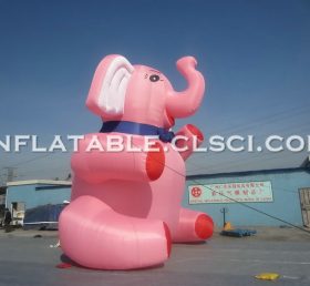 Cartoon1-167 Rosa elefant uppblåsbar tecknad