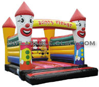 T2-1406 Glad clown uppblåsbar trampolin