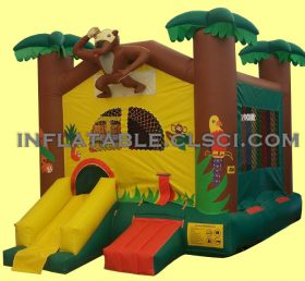 T2-1451 Jungle tema uppblåsbar trampolin