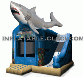 T2-1656 Shark uppblåsbar trampolin
