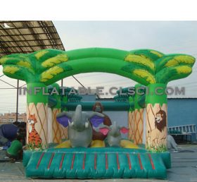 T2-2662 Jungle tema uppblåsbar trampolin