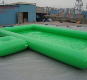 Pool1-562 Grön kvadratisk uppblåsbar pool