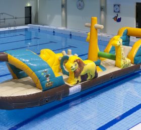 WG1-042 Lion och giraff uppblåsbar flytande vattensporter park pool spel