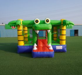 T2-3503 Barnens uppblåsbara trampolin kombination krokodil tema kombination
