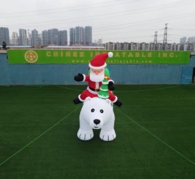 ID1-005 Santa Claus och isbjörnar jul uppblåsbara dekorationer