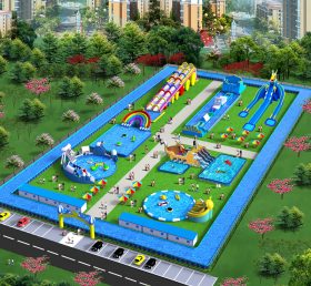 IS11-4001 Maximal uppblåsbar zon uppblåsbar nöjespark utomhus lekplats