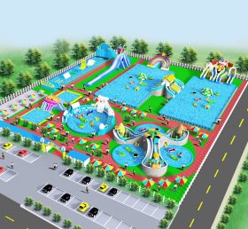IS11-4002 Maximal uppblåsbar zon uppblåsbar nöjespark utomhus lekplats