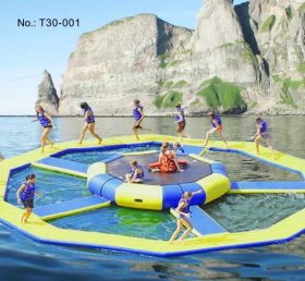 T30-001 Uppblåsbar vattenplattform flytande trampolin