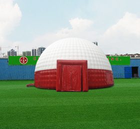Tent1-4672 Röd och vit kupol tält för stora utställningar