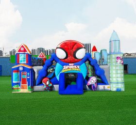 T6-1100 Kombination av hoppborg med Spiderman-tema