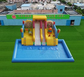 Pool2-827 Carnival uppblåsbar vattenpark med pool